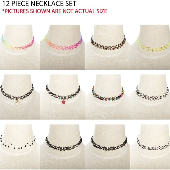 Choker Necklace Set Henna Tattoo Set if 12 - Picture 4 of 6